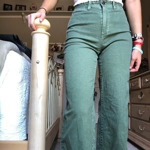 ONLY WORN ONCE GAP green wide leg crop pants